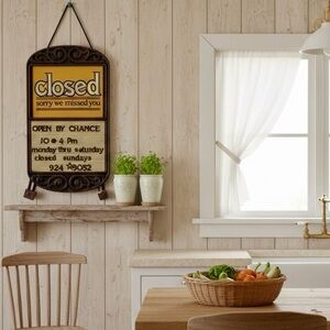 Vintage Ma & Pa General Store Open/Close InterChangeable Plastic Board Sign